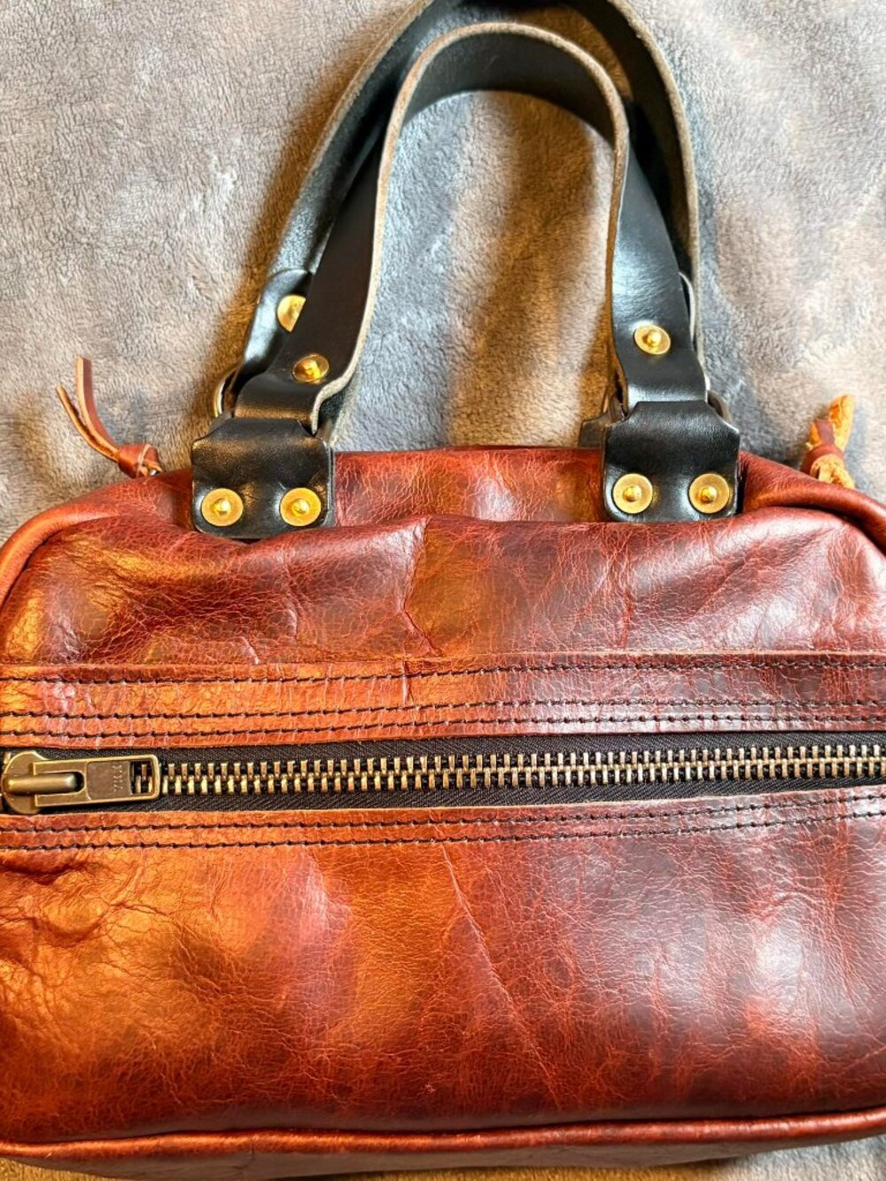 Go Forth Goods Small Hoffman in Whiskey Bison and black accents